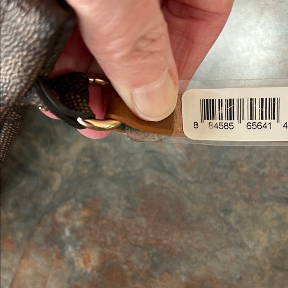 Michael Kors Signature Monogram Belt Bag with Chain Detail Size Medium - Picture 7 of 7